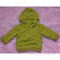Merino wool baby's long sleeve coat green